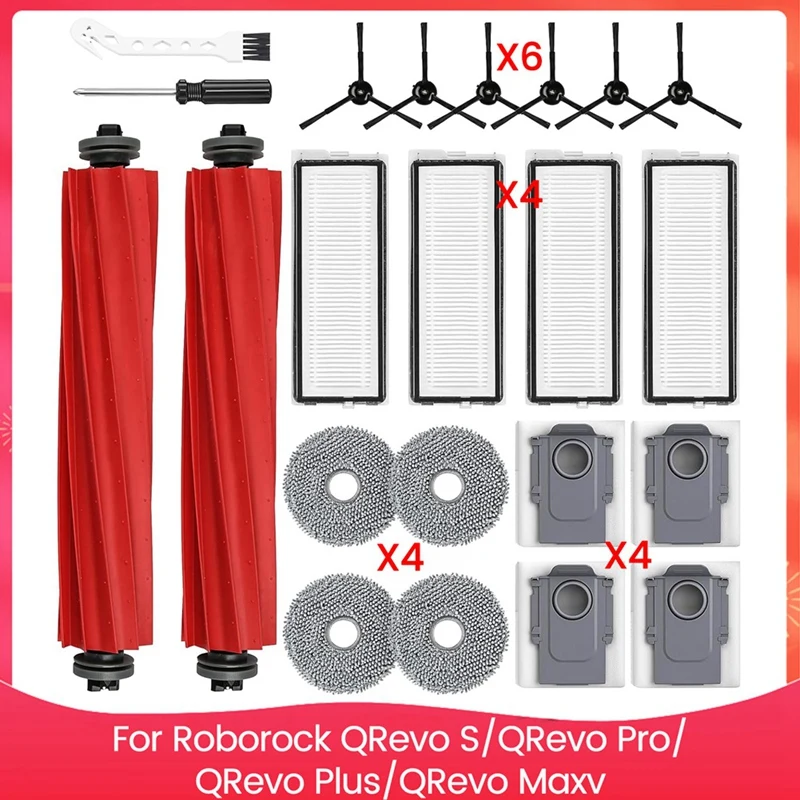 SANQ 22PCS For Roborock Qrevo S/Qrevo Pro/Qrevo Plus/Qrevo Maxv Robot Vacuum Attachment Dust Bag Main Side Brush Filter Mop
SANQ 22PCS For Roborock Qrevo S/Qrevo Pro/Qrevo Plus/Qrevo Maxv Robot Vacuum Attachment Dust Bag Main Side Brush Filter Mop