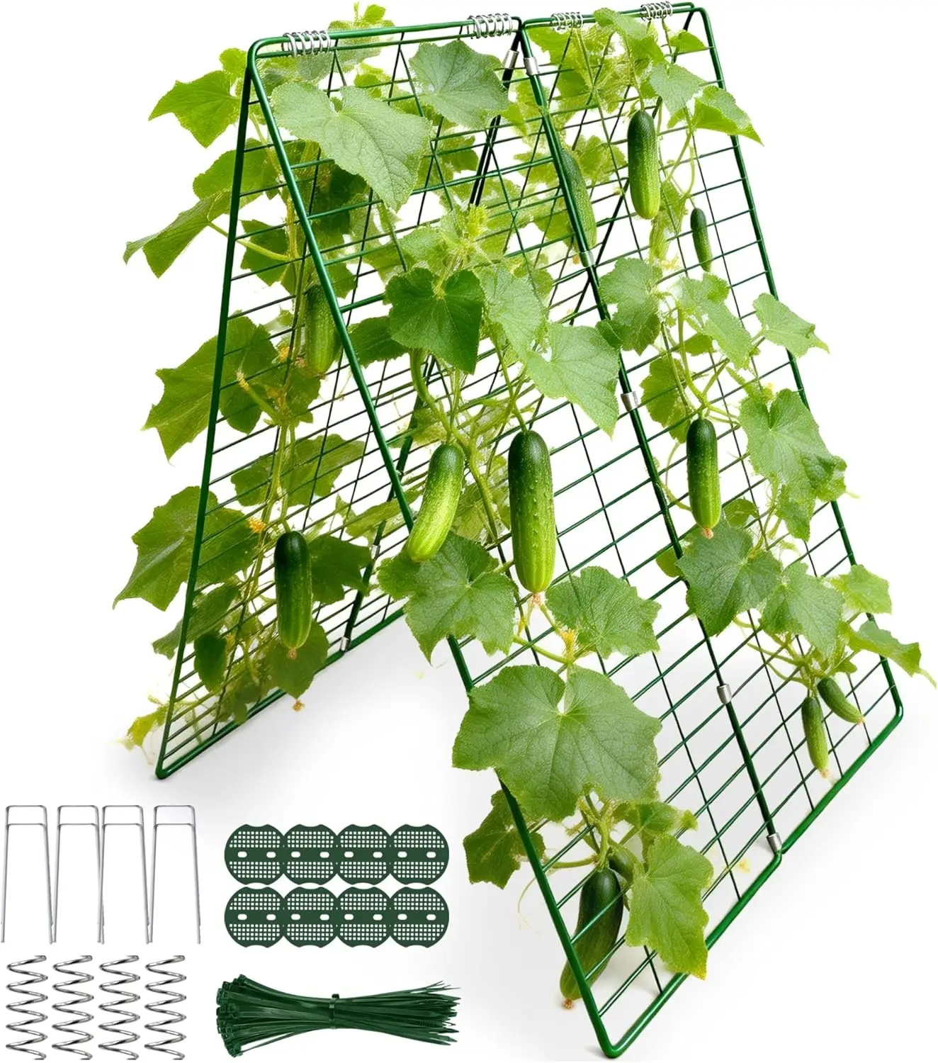 48" L x 34" W Cucumber Trellis for Raised Bed, A Frame Trellis, Vegetable Trellis with Garden Stakes and Zip Ties for Cl
48" L x 34" W Cucumber Trellis for Raised Bed, A Frame Trellis, Vegetable Trellis with Garden Stakes and Zip Ties for Cl