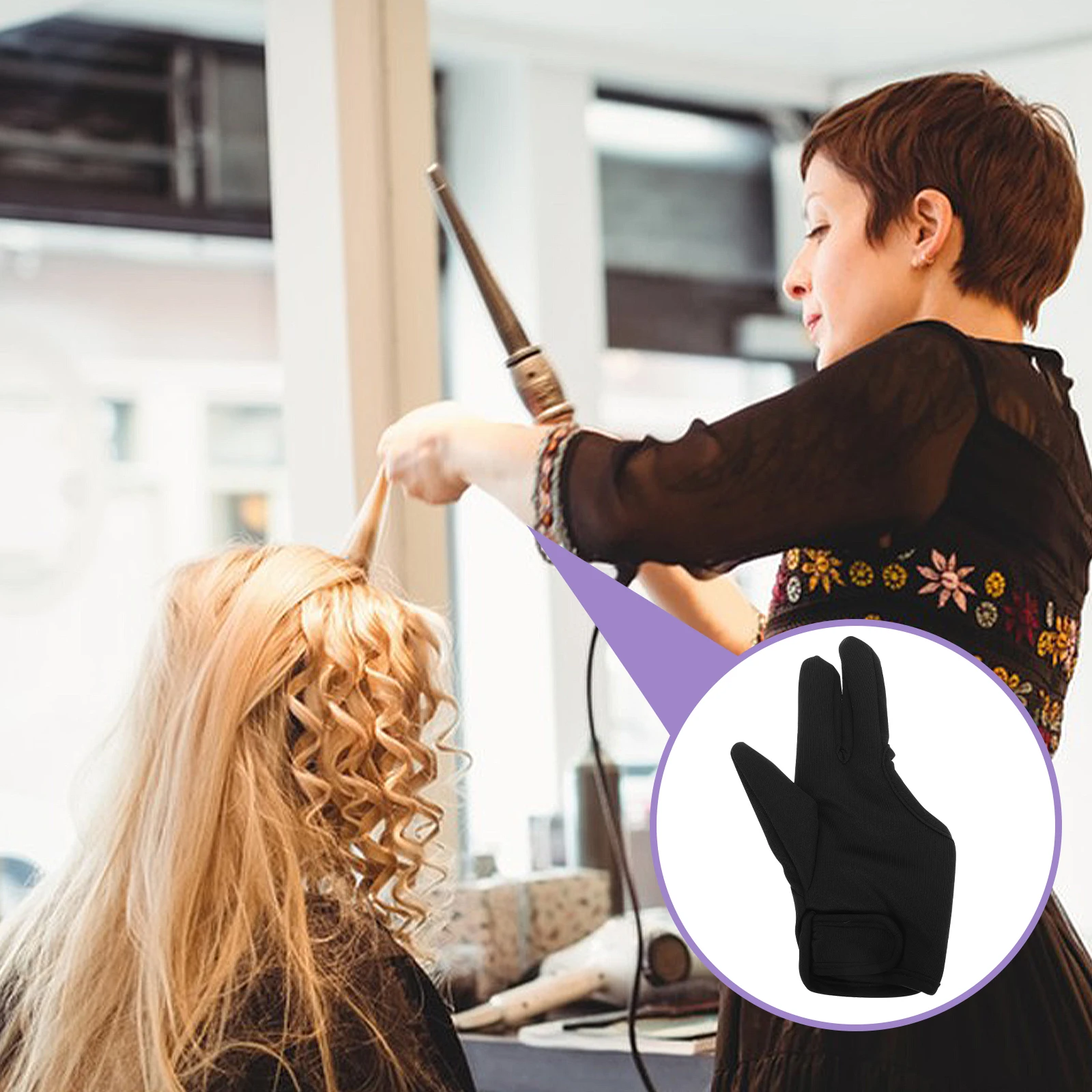 3 Finger Strap Hairdressing Gloves Heat Resistant Thick Insulated Protection for Curling Wand Flat Iron Salon Use Reusable Anti
3 Finger Strap Hairdressing Gloves Heat Resistant Thick Insulated Protection for Curling Wand Flat Iron Salon Use Reusable Anti