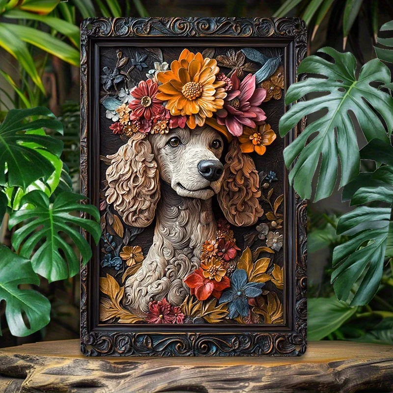 Cocker Spaniel with Flower Hat, Vintage Aluminum Wall Art, Metal Tin Sign, Home Decor, Artistic Dog Portrait, Bedroom Wall Decor
Cocker Spaniel with Flower Hat, Vintage Aluminum Wall Art, Metal Tin Sign, Home Decor, Artistic Dog Portrait, Bedroom Wall Decor