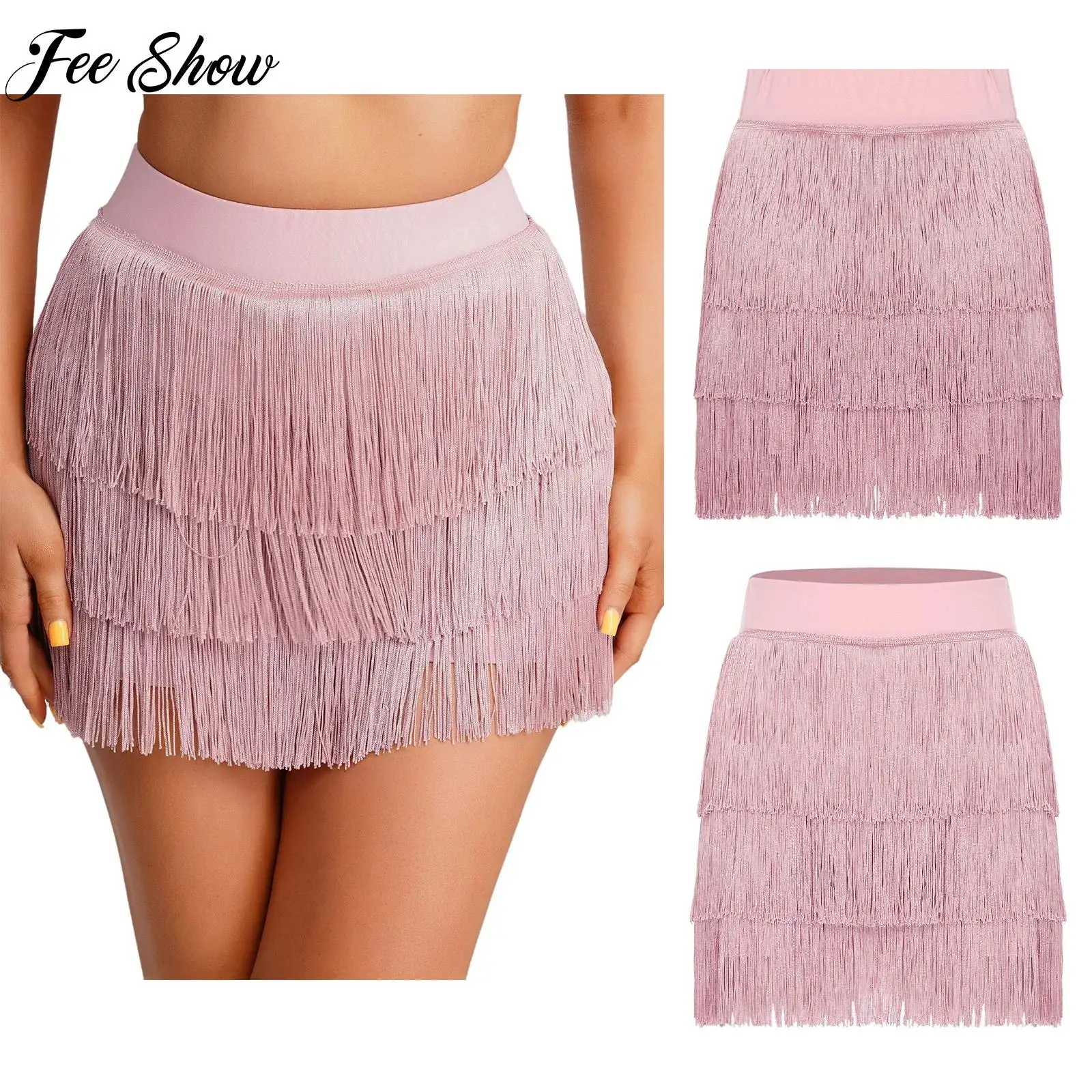 Женская юбка для латинских танцев, эластичная юбка с высокой талией и бахромой, танцевальный костюм для сальсы, румбы, чачи, одежда для бальных танцев, балета
Женская юбка для латинских танцев, эластичная юбка с высокой талией и бахромой, танцевальный костюм для сальсы, румбы, чачи, одежда для бальных танцев, балета