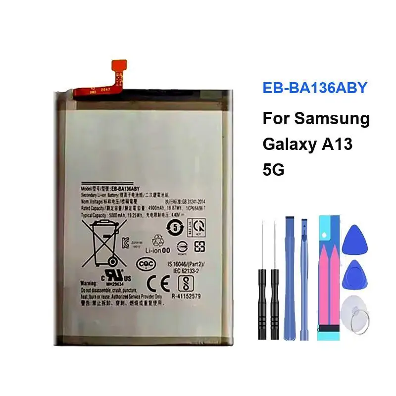 Mobile Phone Battery for Samsung Galaxy A13 5G EB-BA136ABY Replacement Batteries Send Tools Warranty + Track NO
Mobile Phone Battery for Samsung Galaxy A13 5G EB-BA136ABY Replacement Batteries Send Tools Warranty + Track NO