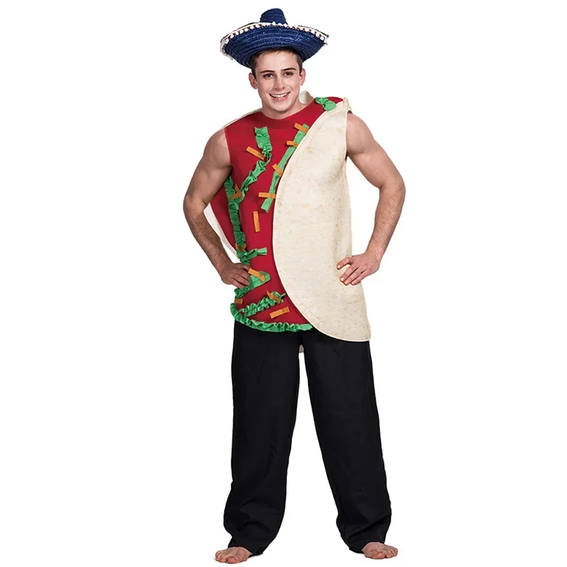 Mexican Tacos Adult Halloween Cosplay Costume Hot Dog Dress Up Jumpsuit Party Funny Food Clothes Women Men Festival 2024
Mexican Tacos Adult Halloween Cosplay Costume Hot Dog Dress Up Jumpsuit Party Funny Food Clothes Women Men Festival 2024