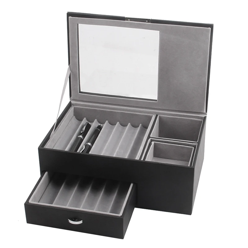 13 Grid Wooden Pen Display Storage Box Luxury 2 Layer PU Pen Case Transparent Window Stationery Case Pen-Collection B
13 Grid Wooden Pen Display Storage Box Luxury 2 Layer PU Pen Case Transparent Window Stationery Case Pen-Collection B