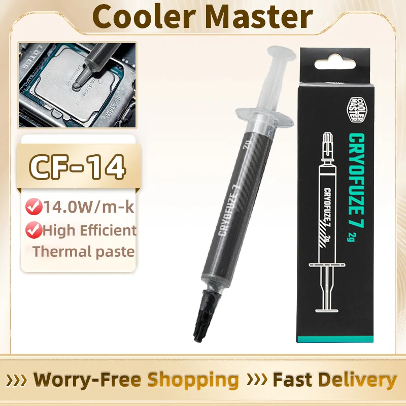 Cooler Master High Quality CPU Thermal Paste 14W/mk 2g/4g Silicone Grease Heat Sink for CPU GPU Chipset Notebook Cooling Coolers
Cooler Master High Quality CPU Thermal Paste 14W/mk 2g/4g Silicone Grease Heat Sink for CPU GPU Chipset Notebook Cooling Coolers
