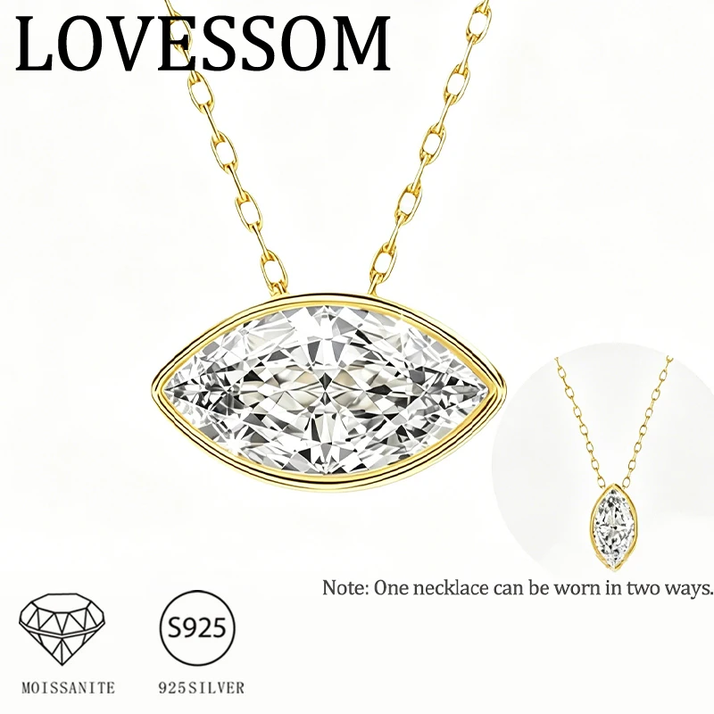 A high-quality 925 sterling silver pendant necklace with a 2-carat marquise moissanite design, suitable for both men and women.
A high-quality 925 sterling silver pendant necklace with a 2-carat marquise moissanite design, suitable for both men and women.
