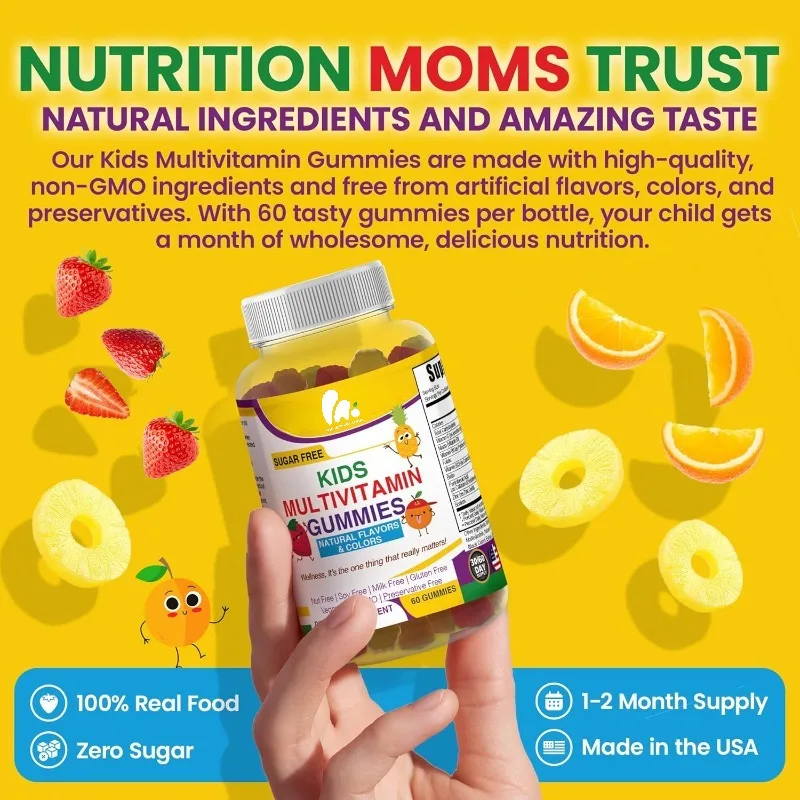 Children's Multi Vitamin Soft Candy - Sugar free Immune Support Supplement, Rich in Vitamin C B6、B12、 Folic acid, etc
Children's Multi Vitamin Soft Candy - Sugar free Immune Support Supplement, Rich in Vitamin C B6、B12、 Folic acid, etc