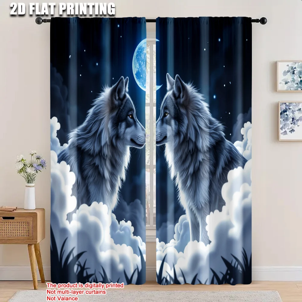 2pcs, 2D flat printing Window Curtains two wolies Blackout Polyester Wall Decor Suitable for Room_bedroom_Window Decor
2pcs, 2D flat printing Window Curtains two wolies Blackout Polyester Wall Decor Suitable for Room_bedroom_Window Decor