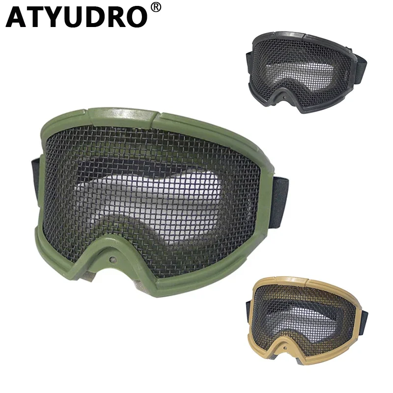 ATYUDRO Tactical High Quality Hunting Goggles Eyewear Steel Wire Mesh Airsoft Glasses Shock Resistance Eye Paintball Protector
ATYUDRO Tactical High Quality Hunting Goggles Eyewear Steel Wire Mesh Airsoft Glasses Shock Resistance Eye Paintball Protector