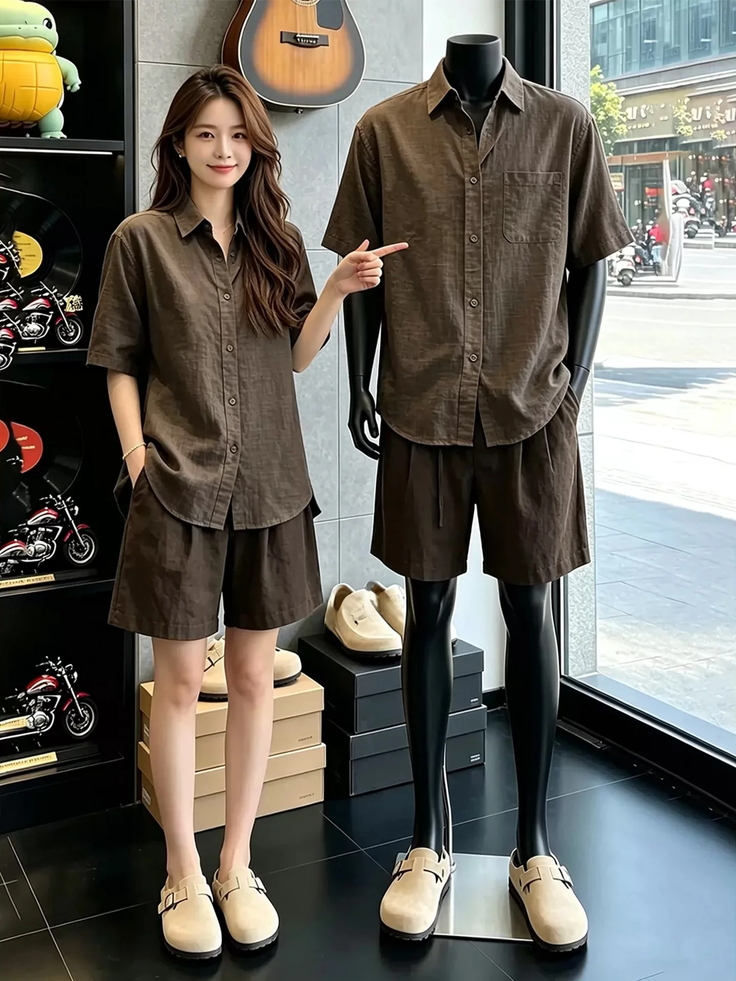 Men's Linen Short Sleeve Shirt Set Casual Summer Fashion Ensemble Complete Set Qingjian Brand Short Pants Included
Men's Linen Short Sleeve Shirt Set Casual Summer Fashion Ensemble Complete Set Qingjian Brand Short Pants Included