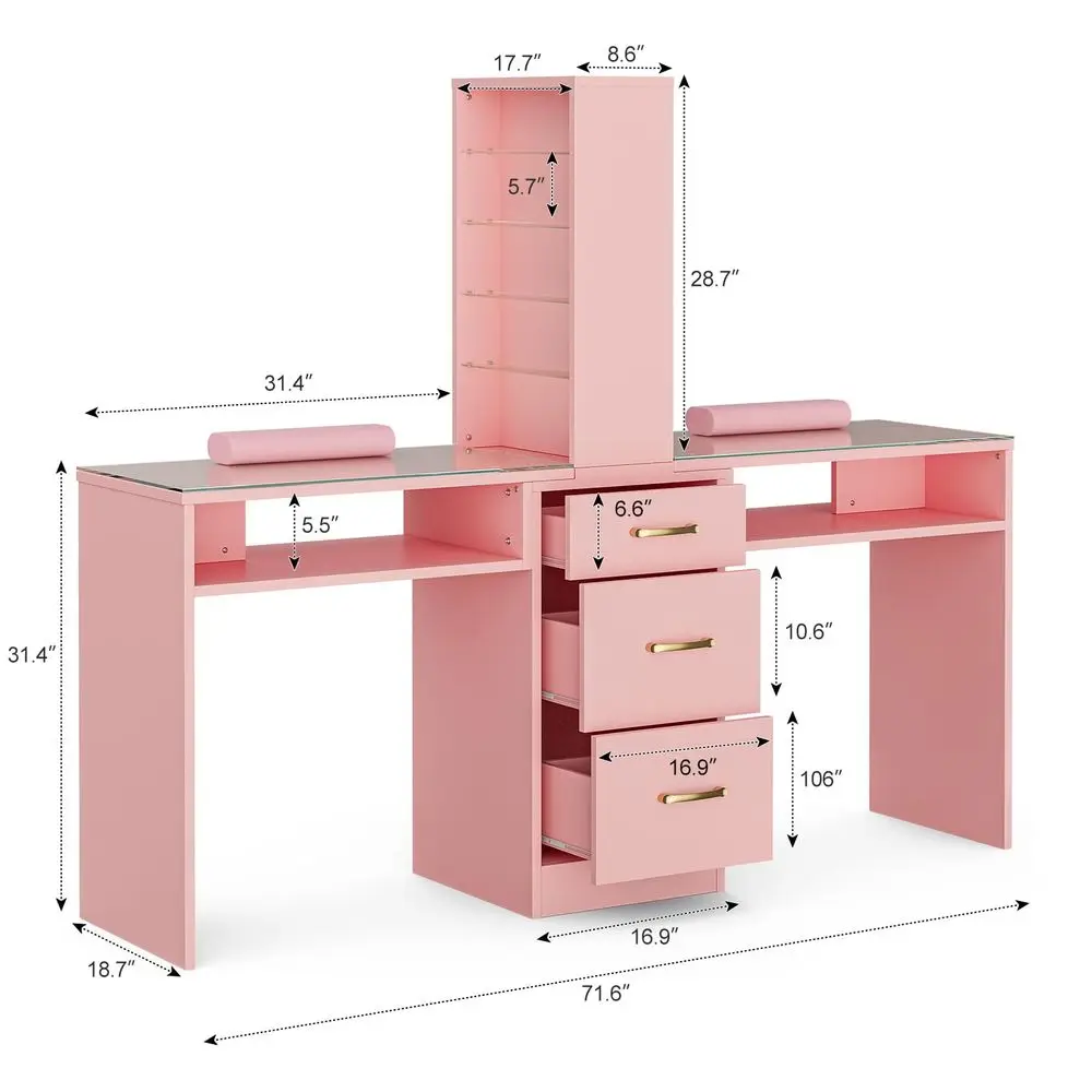 Manicure Table for Nail Tech with Drawers, Nail Desk Station w 3 Storage Drawers amp 8Tiers Open Shelves, Nail Spa Beauty Salon
Manicure Table for Nail Tech with Drawers, Nail Desk Station w 3 Storage Drawers amp 8Tiers Open Shelves, Nail Spa Beauty Salon
