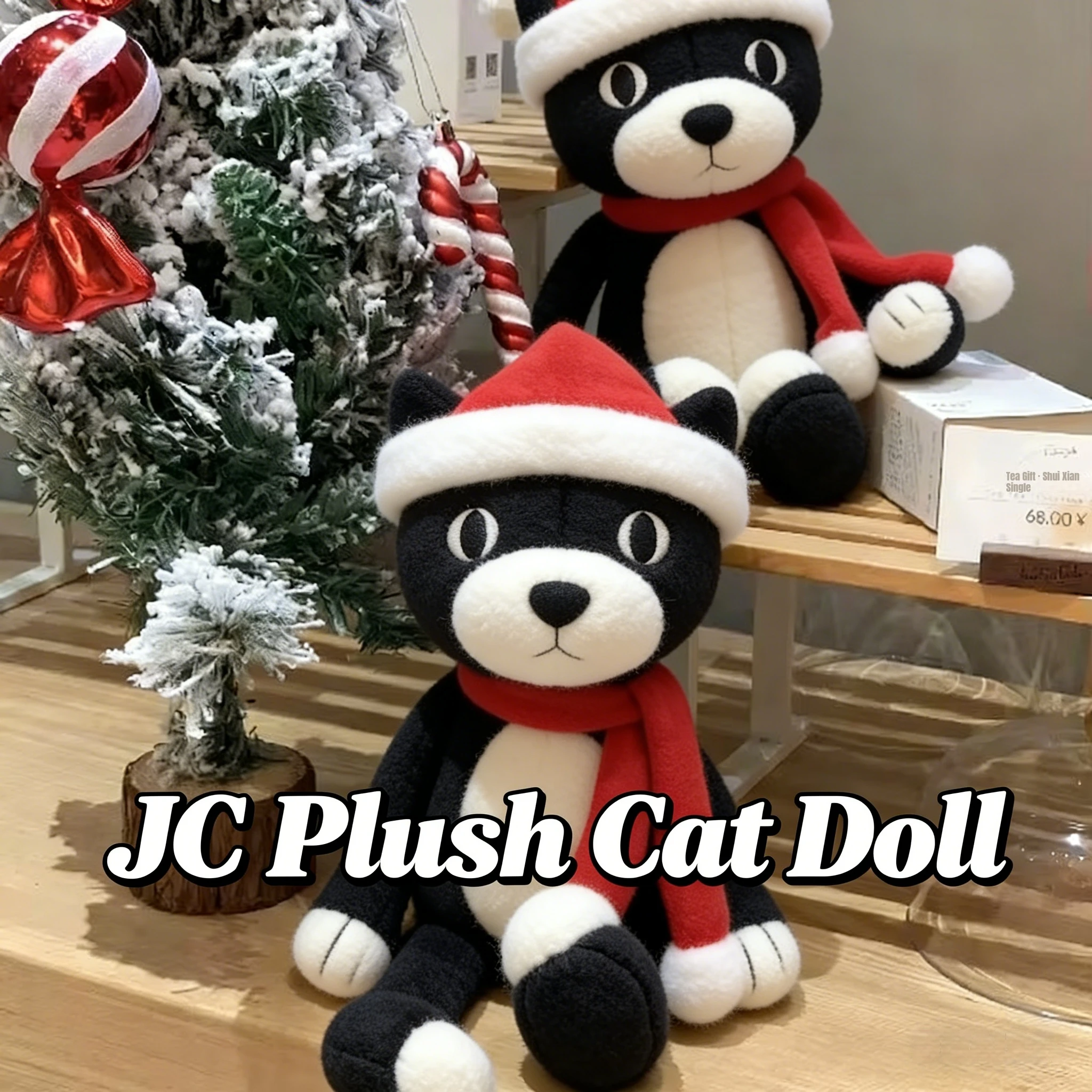 JC Plush Christmas Cat Doll With Santa Hat Red Scarf Desktop Backpack Pendant Sofa Ornament Soft Plush Toy Doll Exquisite Gifts
JC Plush Christmas Cat Doll With Santa Hat Red Scarf Desktop Backpack Pendant Sofa Ornament Soft Plush Toy Doll Exquisite Gifts