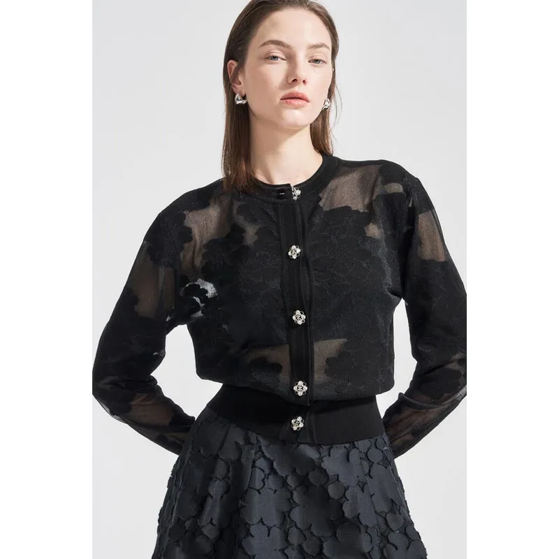 Тонкий вязаный кардиган с круглым вырезом и легкой отделкой, премиум-качество, весенняя коллекция, женская мода, легкий вес
Тонкий вязаный кардиган с круглым вырезом и легкой отделкой, премиум-качество, весенняя коллекция, женская мода, легкий вес