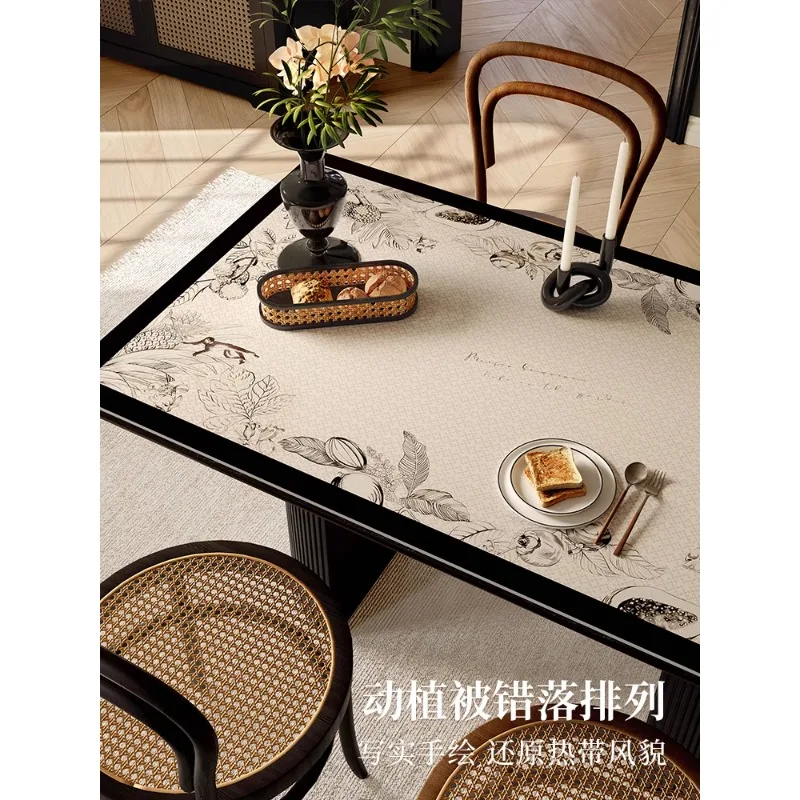 French retro home dining table thermal insulation mat waterproof and oil-proof placemat rectangular mat
French retro home dining table thermal insulation mat waterproof and oil-proof placemat rectangular mat