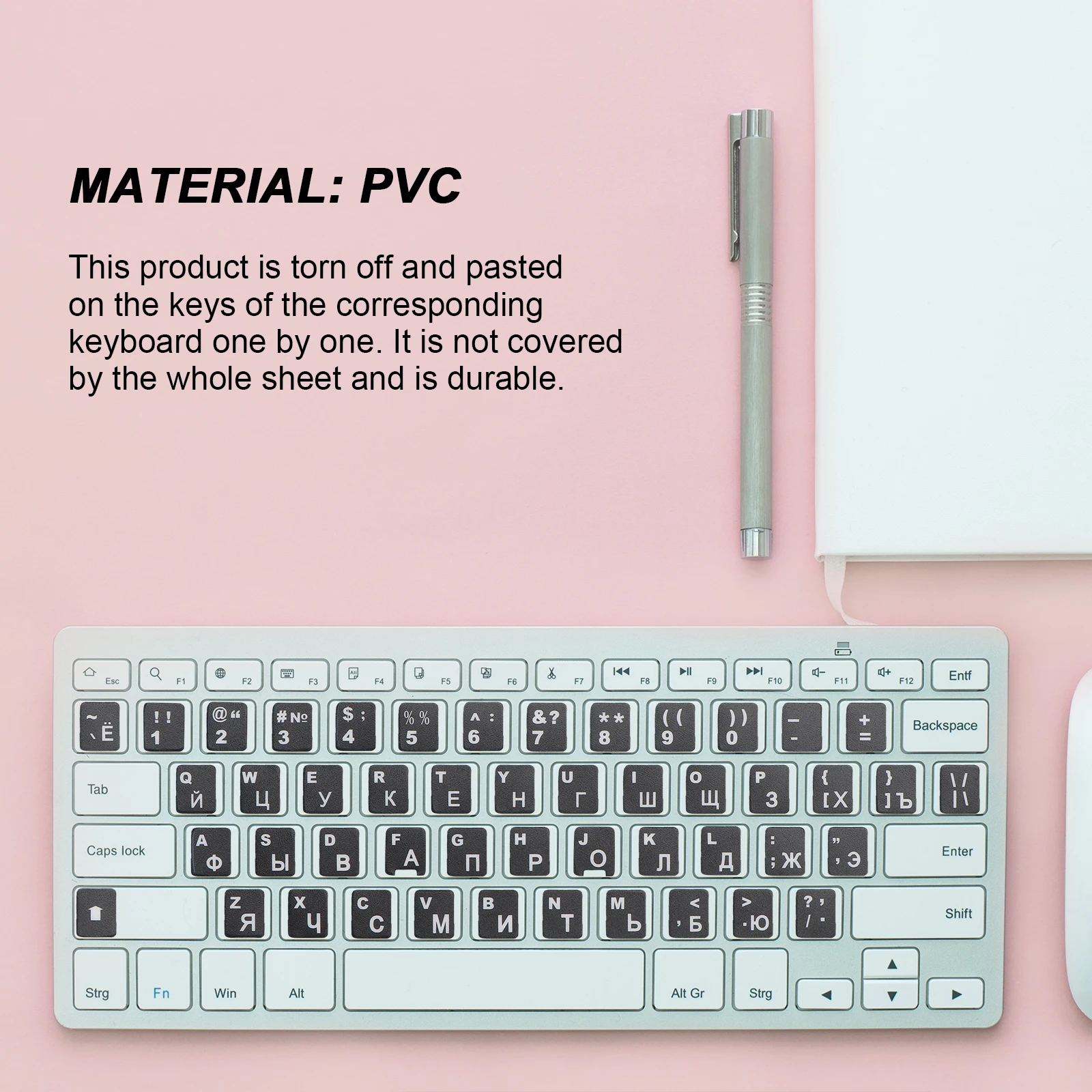 10pcs Keyboard Stickers Black White Laptop Keyboards Covers PVC Material Durable Practical Home Office School Use
10pcs Keyboard Stickers Black White Laptop Keyboards Covers PVC Material Durable Practical Home Office School Use