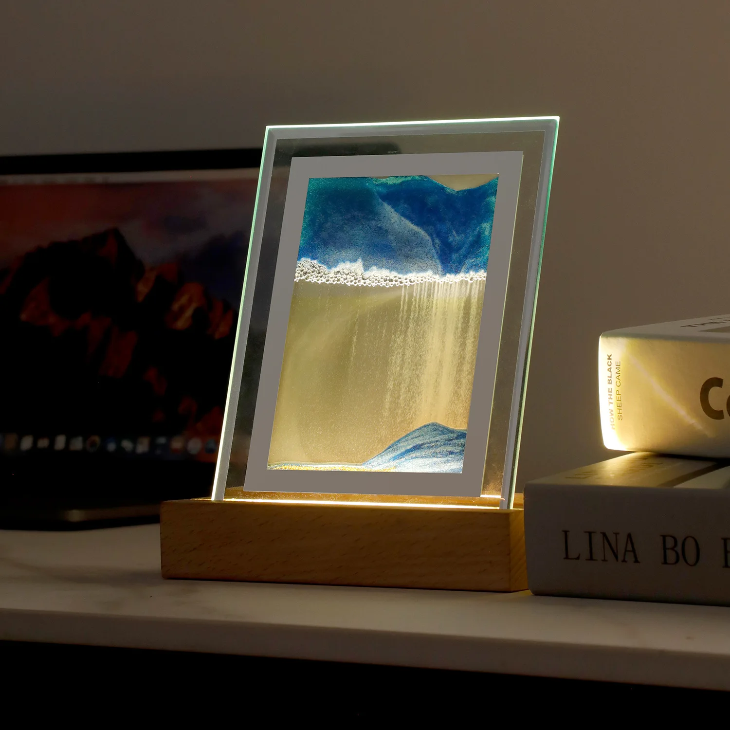 Flowing sand painting night light USB living room creative atmosphere light bedroom office desktop decoration hourglass painting
Flowing sand painting night light USB living room creative atmosphere light bedroom office desktop decoration hourglass painting