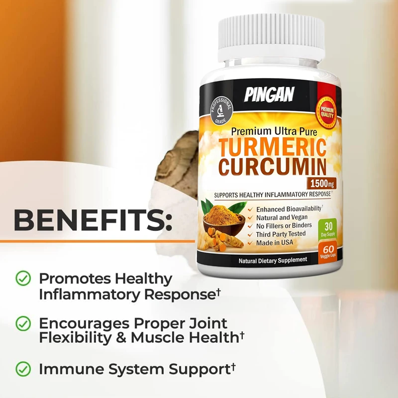 Capsules of Curcumin Supplements Containing Pepper for High Efficacy Joint Support, Non Genetically Modified, Gluten Free
Capsules of Curcumin Supplements Containing Pepper for High Efficacy Joint Support, Non Genetically Modified, Gluten Free