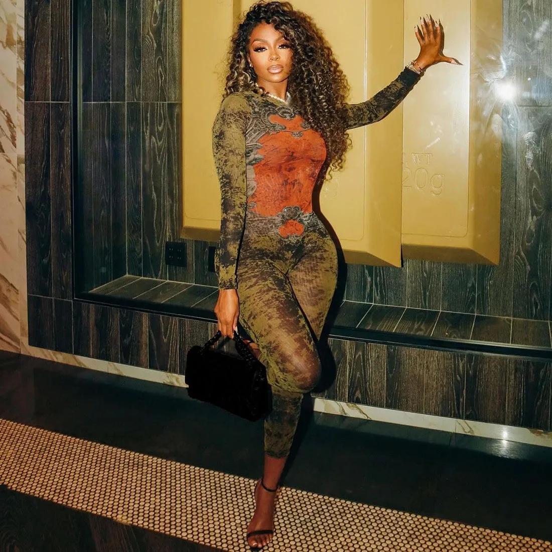 Women's Jumpsuit Printed High Waist Slim Fit Jumpsuits Orange Print Full Length Romper Ruched Waist Detail Long Jumpsuit For
Women's Jumpsuit Printed High Waist Slim Fit Jumpsuits Orange Print Full Length Romper Ruched Waist Detail Long Jumpsuit For