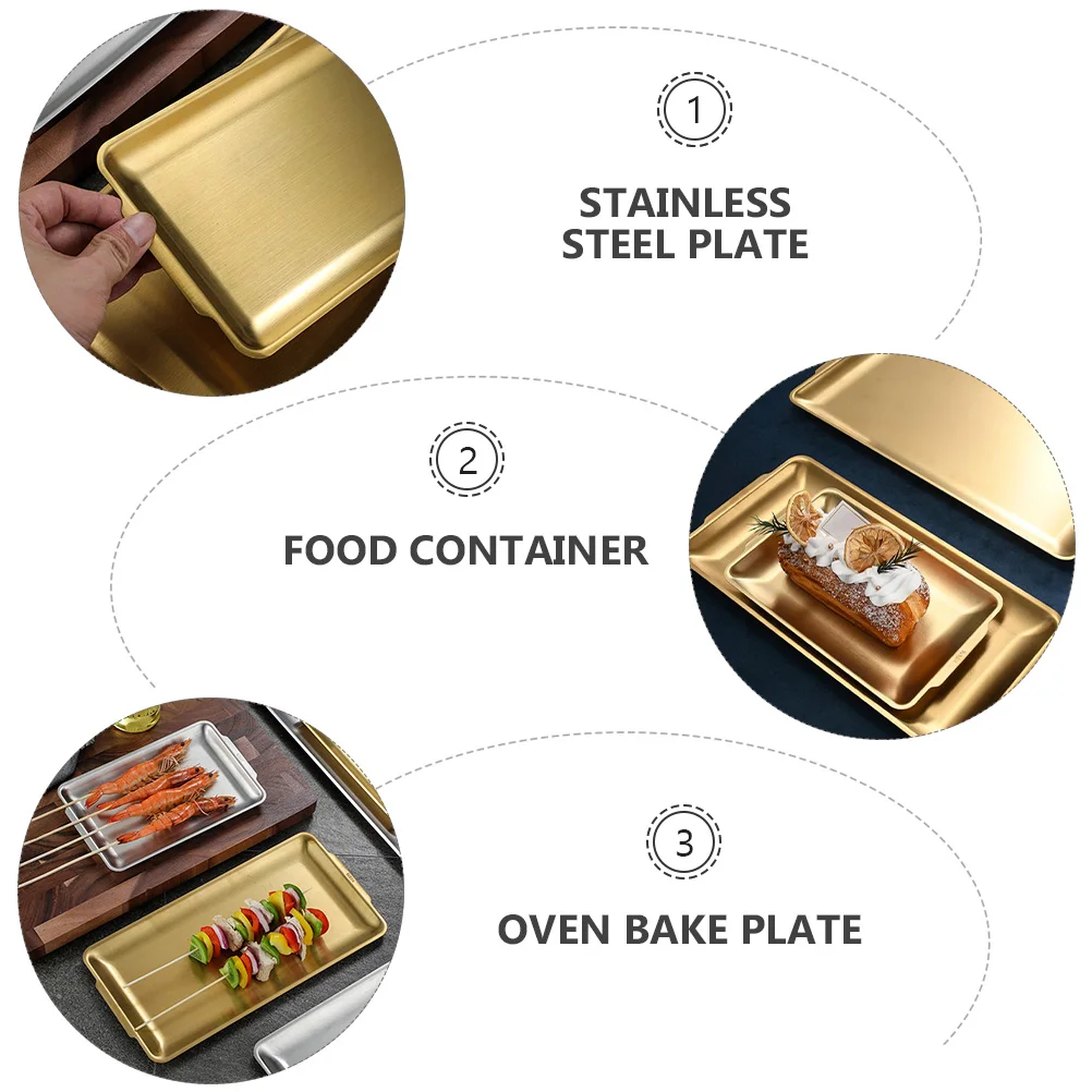 Stainless Steel BBQ Tray 22x14cm Golden Rustproof Food Container Sushi Plate Barbecue Pan Serving Dish Outdoor Party Tool
Stainless Steel BBQ Tray 22x14cm Golden Rustproof Food Container Sushi Plate Barbecue Pan Serving Dish Outdoor Party Tool