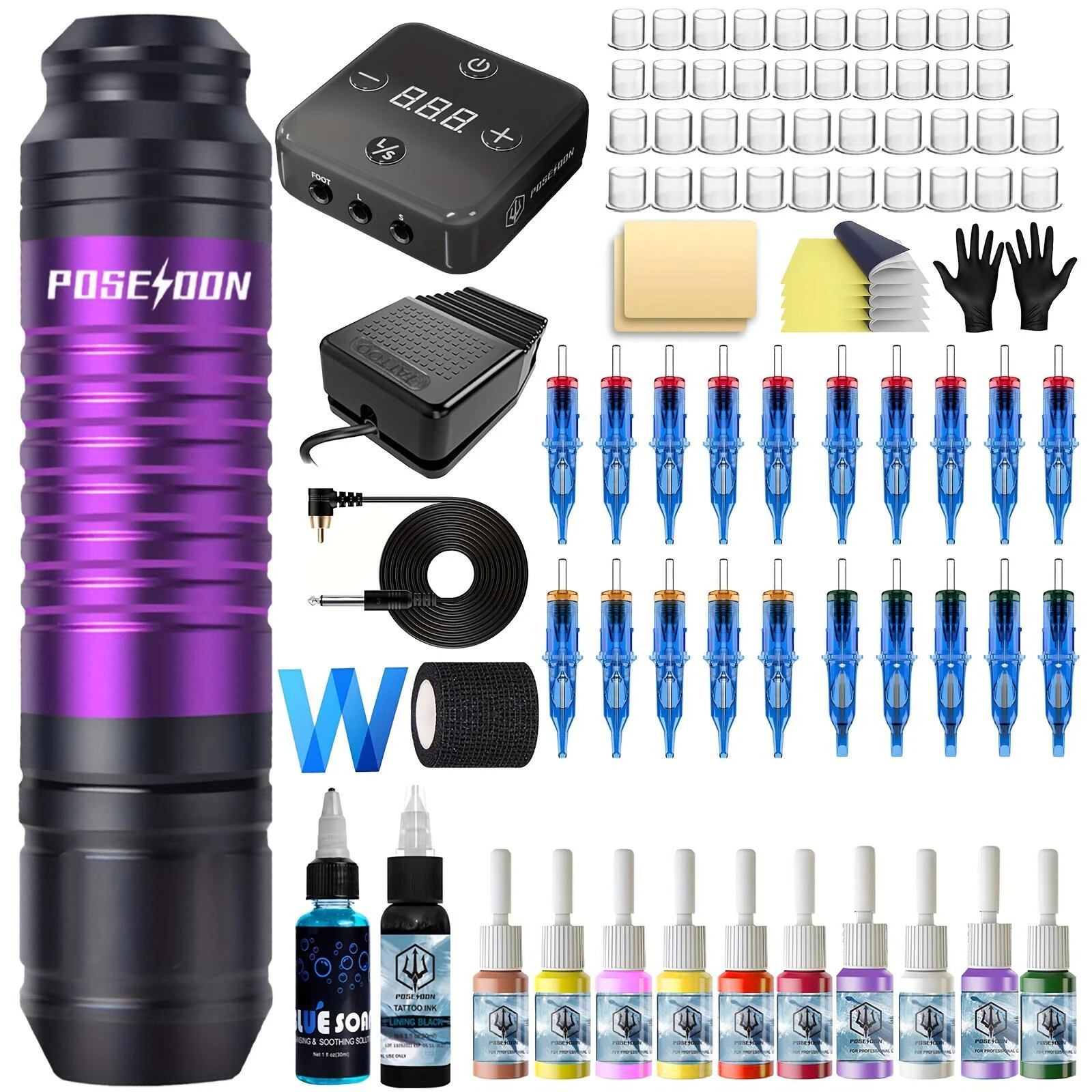 Tattoo Kit POSEIDON Hot New Tattoo Pen Kit For Permanent Makeup Tattoo Machine Kit Purple Wired Tattoo Power Supply Tattoo Gun K
Tattoo Kit POSEIDON Hot New Tattoo Pen Kit For Permanent Makeup Tattoo Machine Kit Purple Wired Tattoo Power Supply Tattoo Gun K