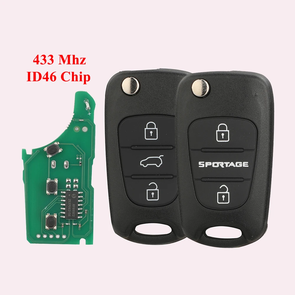jingyuqin New Remote Car Key For Kia K2/RIO SPORTAGE SORENTO 433Mhz ID46/ID60 Chip 3 Buttons Flip Folding ASK/FSK
jingyuqin New Remote Car Key For Kia K2/RIO SPORTAGE SORENTO 433Mhz ID46/ID60 Chip 3 Buttons Flip Folding ASK/FSK