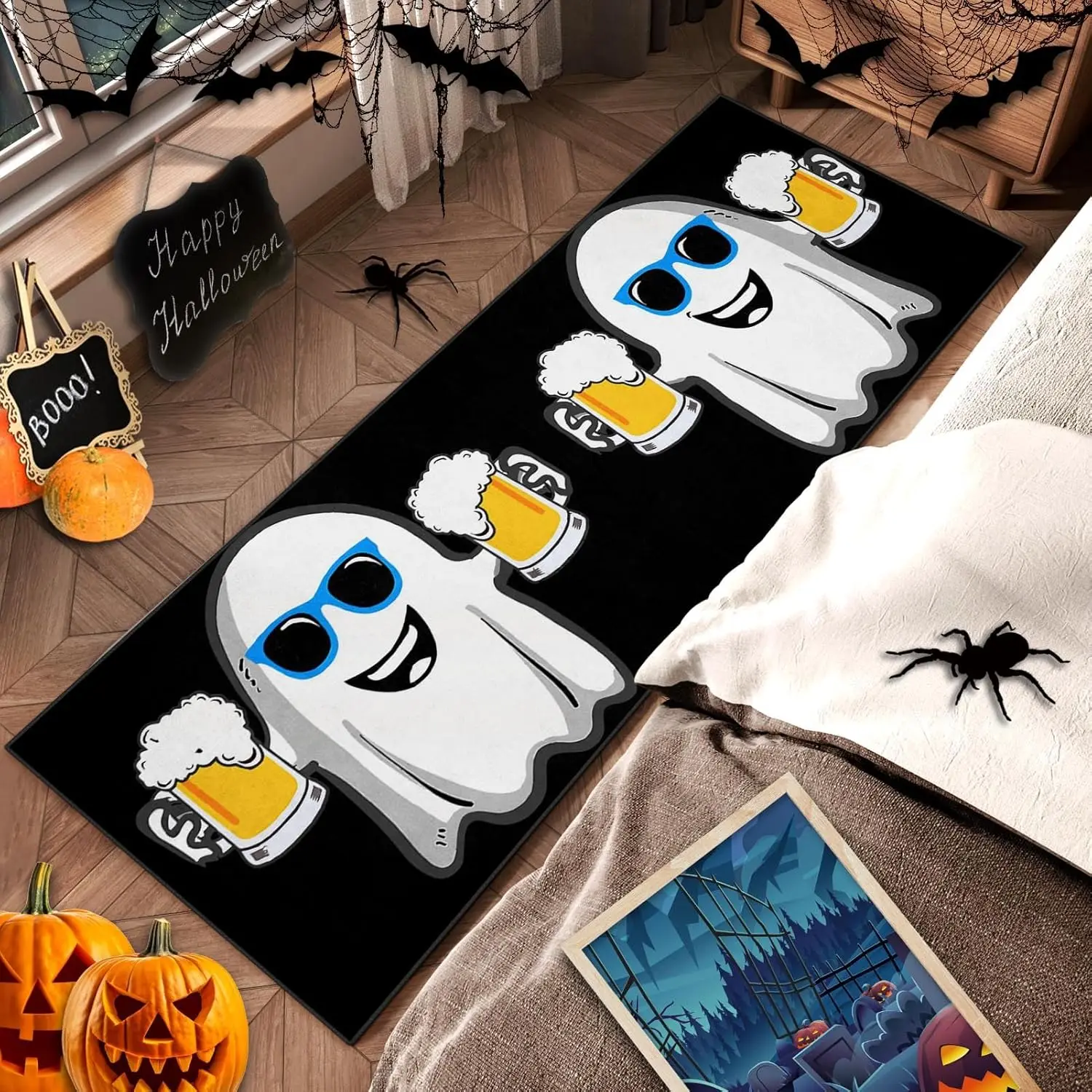 Funny Ghost Halloween Beer Runner Rug , Party Bar Cartoon Non Slip Machine Washable Area Rug Soft Flannel Indoor Outdoor Carpet
Funny Ghost Halloween Beer Runner Rug , Party Bar Cartoon Non Slip Machine Washable Area Rug Soft Flannel Indoor Outdoor Carpet