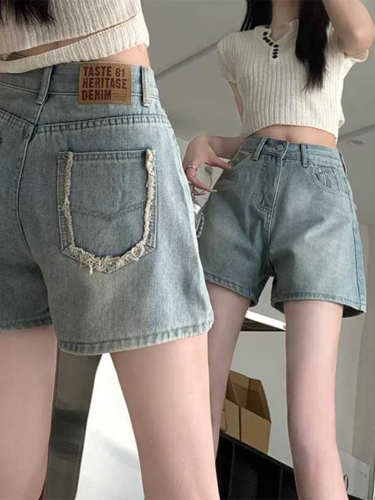 High Waist Wide Leg Short Jeans Women's Summer Large Size Pocket Frayed Denim Shorts Retro Slim Fit A-Line Hot Pants
High Waist Wide Leg Short Jeans Women's Summer Large Size Pocket Frayed Denim Shorts Retro Slim Fit A-Line Hot Pants