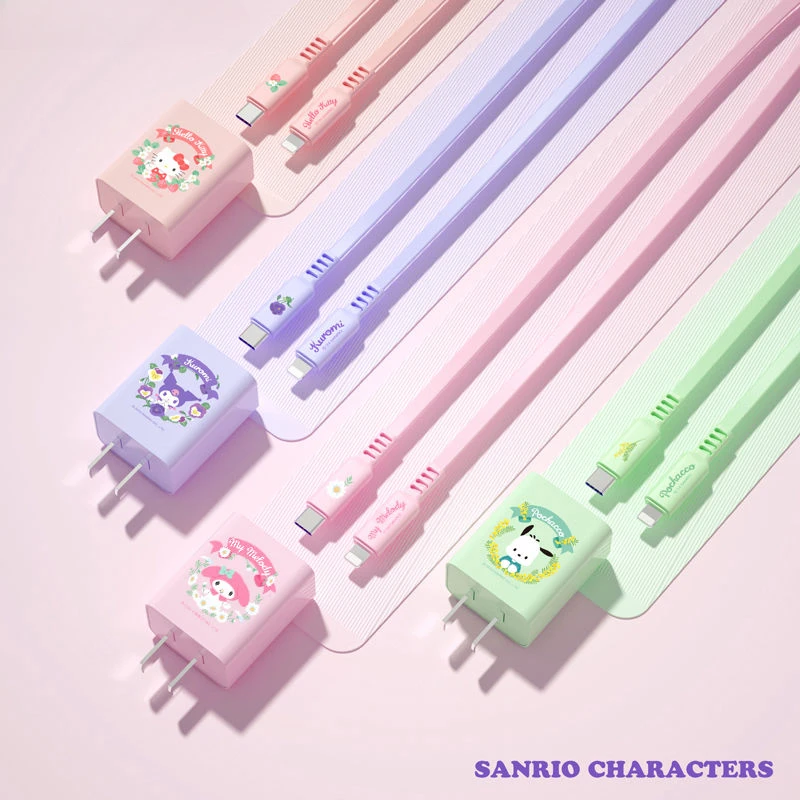 Милый мультфильм Sanrio Hello Kitty My Melody Kuromi, быстрая зарядка, зарядная головка Type-C, кабель для передачи данных 20WDP, подходит для Apple Android 
Милый мультфильм Sanrio Hello Kitty My Melody Kuromi, быстрая зарядка, зарядная головка Type-C, кабель для передачи данных 20WDP, подходит для Apple Android