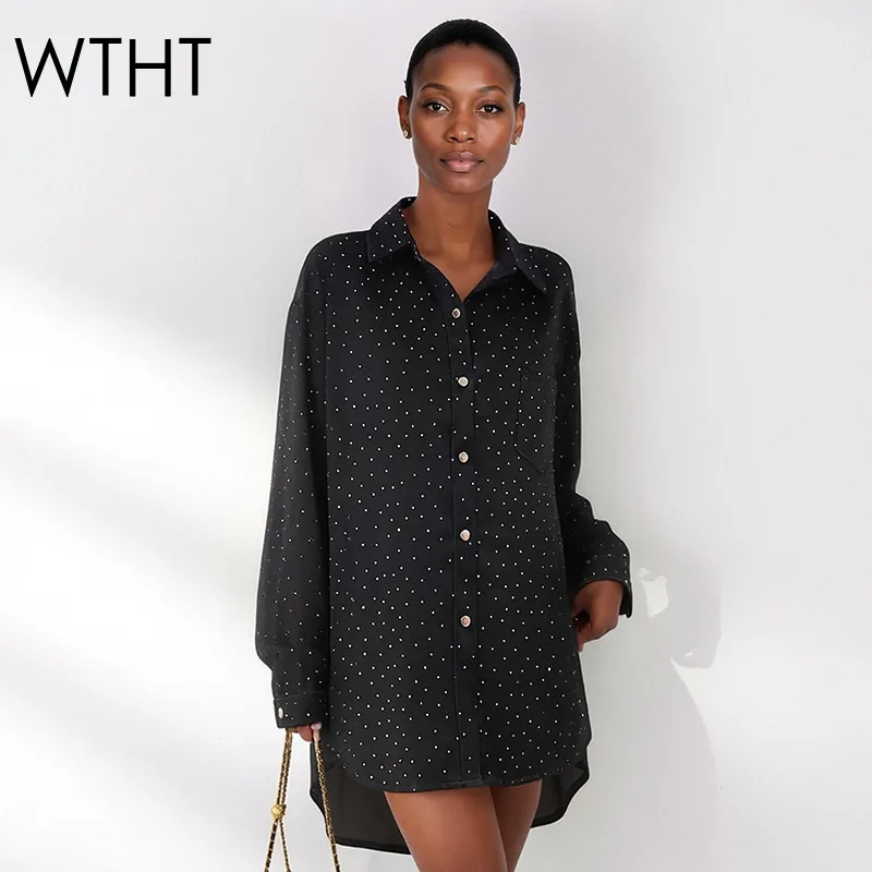 WTHT 2026 Spring Fashion New Women's Diamonds Design Loose Shirt Trendy Long Sleeves Lapel Blouse Female 1LS2983
WTHT 2026 Spring Fashion New Women's Diamonds Design Loose Shirt Trendy Long Sleeves Lapel Blouse Female 1LS2983