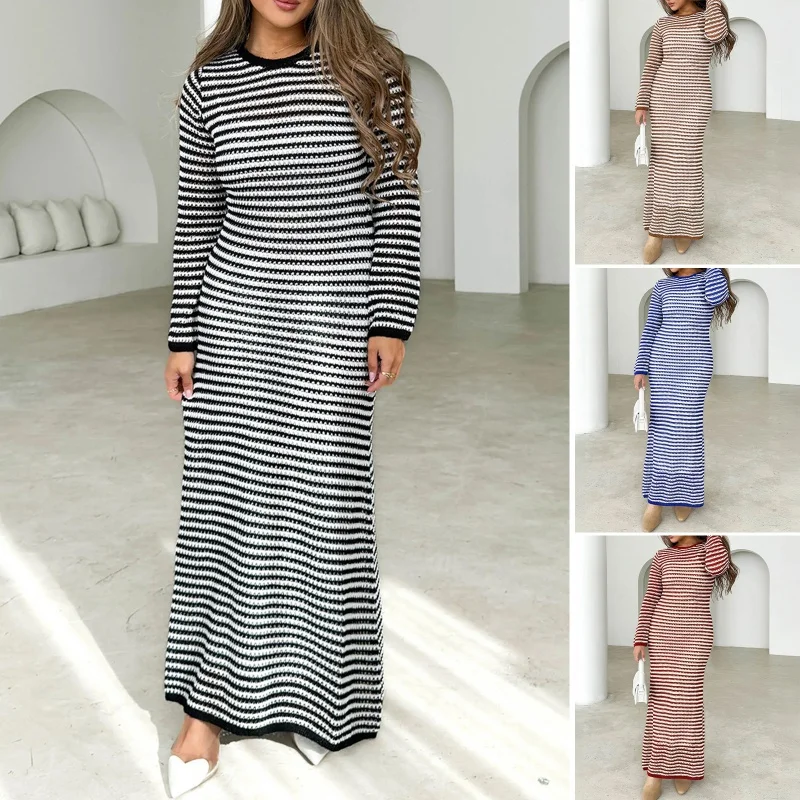 DY-2024Autumn Winter Long Dress Women's Clothing Casual Contrast Color Striped Long Sleeve Dress Sweater
DY-2024Autumn Winter Long Dress Women's Clothing Casual Contrast Color Striped Long Sleeve Dress Sweater
