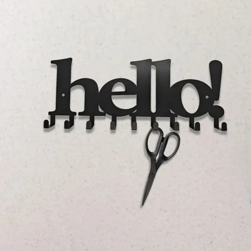 Hello Letter Metal Key Hanging Rack Holder With 9 Hooks, Durable Cup Holder,Key Holder Wall-mounted, Towel Rack,Coat rack
Hello Letter Metal Key Hanging Rack Holder With 9 Hooks, Durable Cup Holder,Key Holder Wall-mounted, Towel Rack,Coat rack