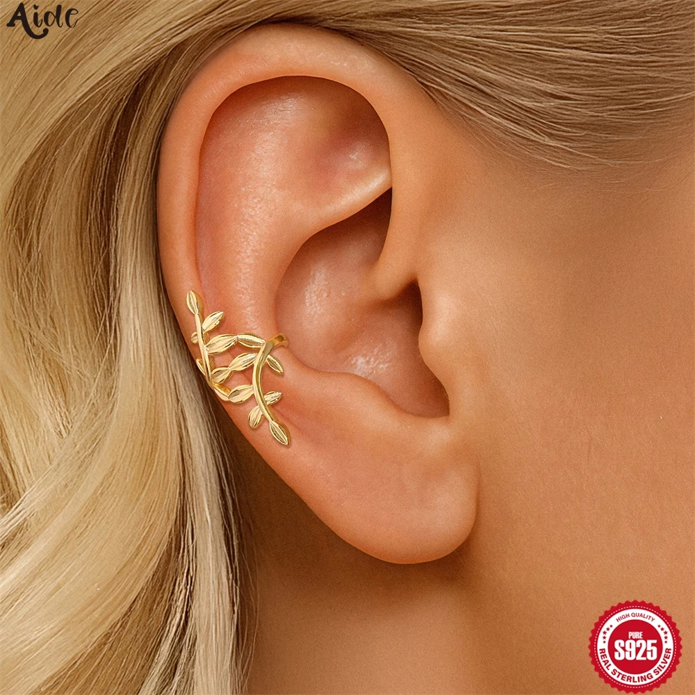 Aide S925 Sterling Silver Smooth Branch Ear Cuff Minimalist Leaf Design Non-Piercing Cartilage Ear Clips Jewelry for Women 1pc
Aide S925 Sterling Silver Smooth Branch Ear Cuff Minimalist Leaf Design Non-Piercing Cartilage Ear Clips Jewelry for Women 1pc