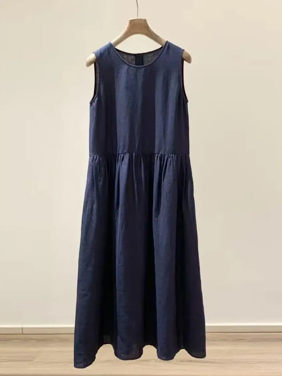 Loose Fit round Neck Dress Summer New Style Sleeveless Vest Dress Trendy Comfortable Breathable Knitted Cotton Casual Dress
Loose Fit round Neck Dress Summer New Style Sleeveless Vest Dress Trendy Comfortable Breathable Knitted Cotton Casual Dress