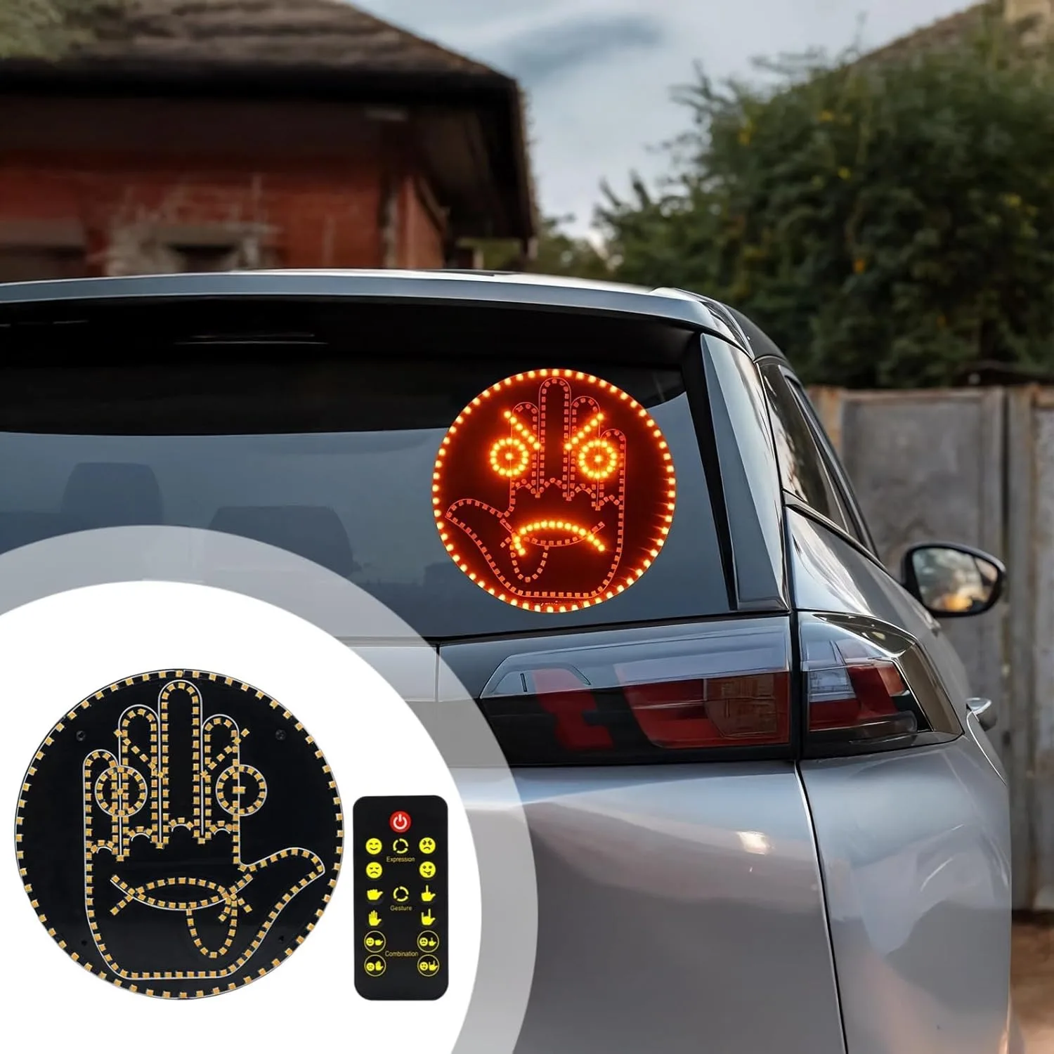 Finger Car Light with Remote 4 Emojis and 4 Gestures Cool Car LED Sign Road Rage LED Sign for Car Fun Car Gadgets Truck Accessories for Men & Women
Finger Car Light with Remote 4 Emojis and 4 Gestures Cool Car LED Sign Road Rage LED Sign for Car Fun Car Gadgets Truck Accessories for Men & Women