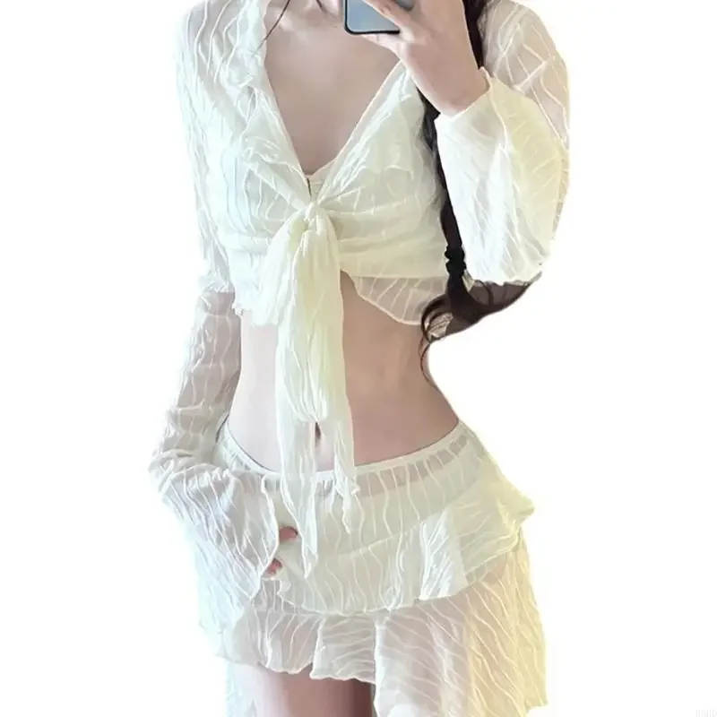 Womens Bathing Suit 4 Pcs Split Swimsuit Girls Fashion Push Up Swimwear with Cover Up and Beach Skirt for Beachwear 24BD
Womens Bathing Suit 4 Pcs Split Swimsuit Girls Fashion Push Up Swimwear with Cover Up and Beach Skirt for Beachwear 24BD