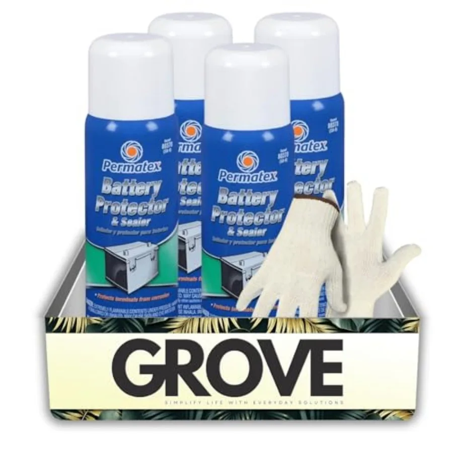 4X Permatex Battery Protector and Sealer 5 oz Bundle with Work Gloves Helps Deter Terminal Corrosion Improve Electrical Flow an
4X Permatex Battery Protector and Sealer 5 oz Bundle with Work Gloves Helps Deter Terminal Corrosion Improve Electrical Flow an