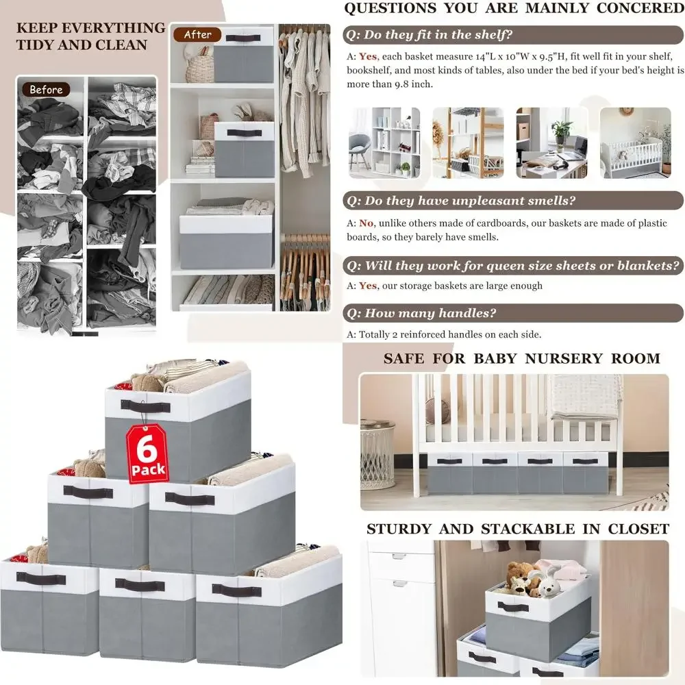 Органайзеры для шкафов и корзины для хранения — 6-упаковка контейнеров-органайзеров с ручками — контейнеры для хранения одежды для спальни, детской комнаты, дома
Органайзеры для шкафов и корзины для хранения — 6-упаковка контейнеров-органайзеров с ручками — контейнеры для хранения одежды для спальни, детской комнаты, дома