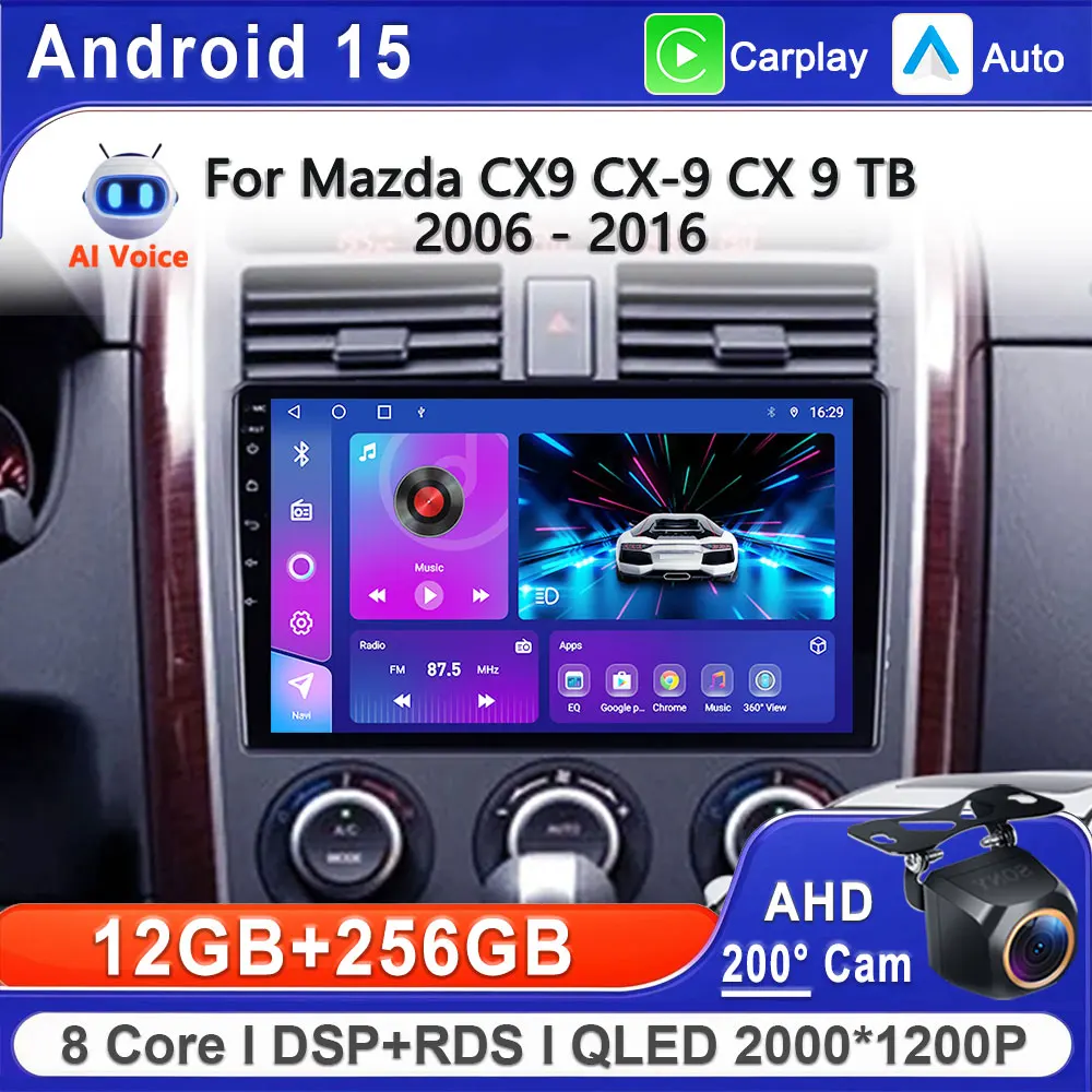 Android 15 For Mazda CX9 CX-9 CX 9 TB 2006 - 2016 Car Radio Multimedia Video Player Navigation stereo GPS Head Unit Screen
Android 15 For Mazda CX9 CX-9 CX 9 TB 2006 - 2016 Car Radio Multimedia Video Player Navigation stereo GPS Head Unit Screen