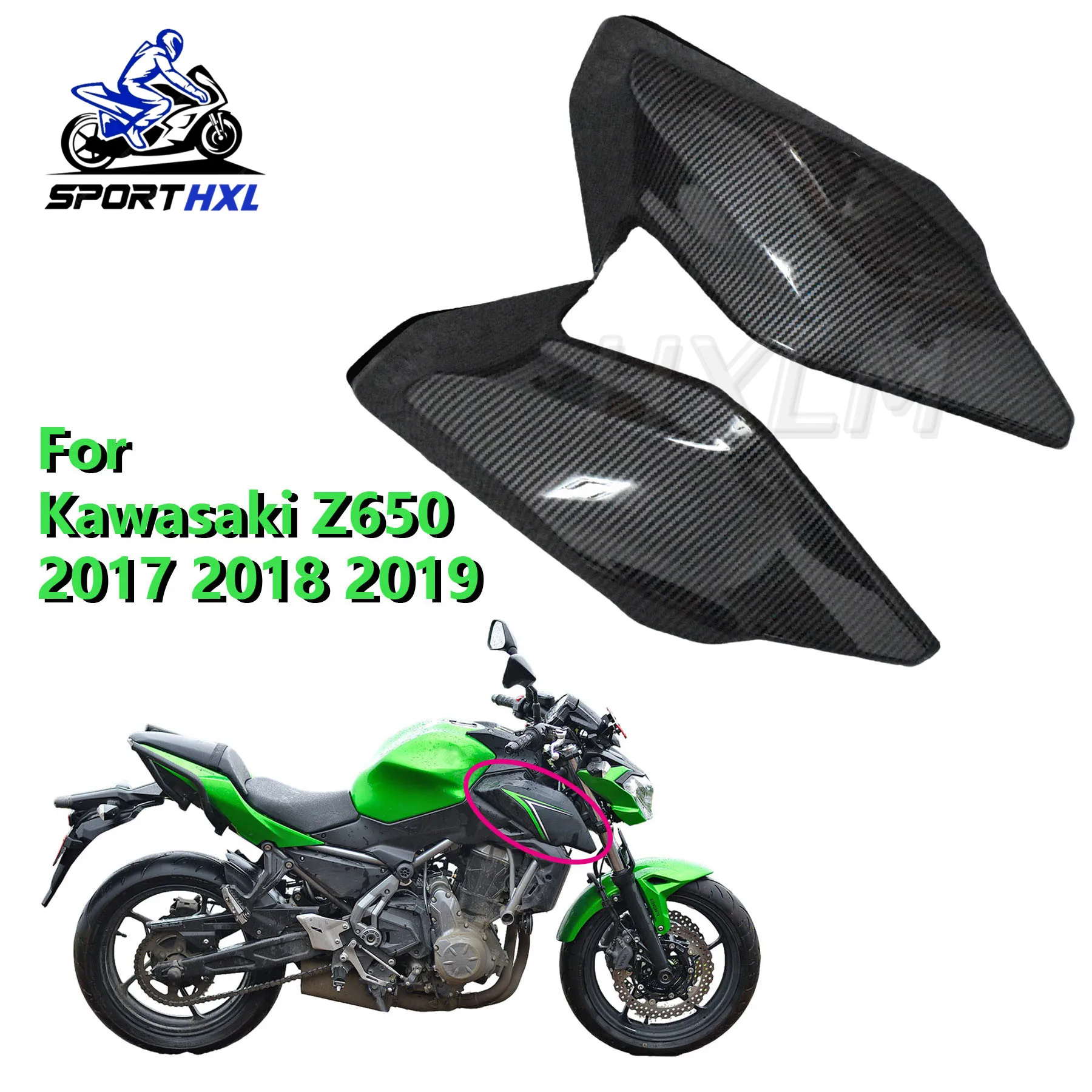 For KAWASAKI Z 650 Z650 2017 2018 2019 Carbon Fiber Color Side Air Duct Cover Fairing Insert Part
For KAWASAKI Z 650 Z650 2017 2018 2019 Carbon Fiber Color Side Air Duct Cover Fairing Insert Part