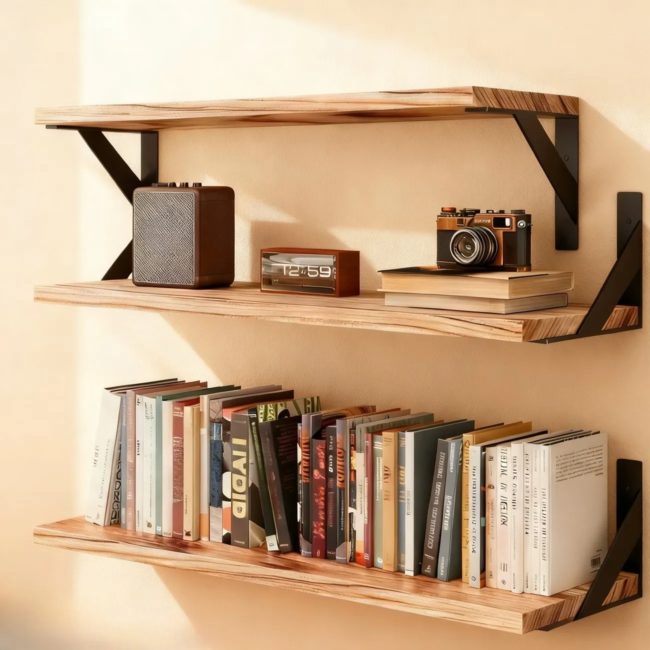 2/4pc Classic Wooden Floating Shelf Set, Wall Mounted Bathroom Storage Rack Cosmetics, Skincare, Toiletries and Teeth Cup Holder
2/4pc Classic Wooden Floating Shelf Set, Wall Mounted Bathroom Storage Rack Cosmetics, Skincare, Toiletries and Teeth Cup Holder