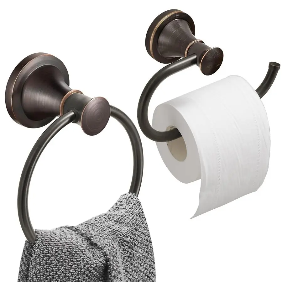 Oil Rubbed Bronze Towel Ring Toilet Paper Holder, Double Bathroom Hardware Set Fixtures Toilet Roll Tissue Holder, Hand Towel Ba
Oil Rubbed Bronze Towel Ring Toilet Paper Holder, Double Bathroom Hardware Set Fixtures Toilet Roll Tissue Holder, Hand Towel Ba