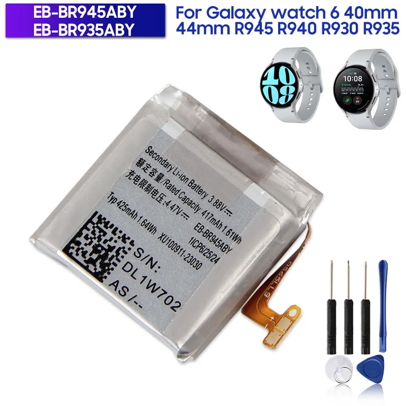 Replacement Battery EB-BR935ABY For Samsung Galaxy watch6 40mm R930 R935 EB-BR945ABY For Galaxy watch 6 44mm R945 R940
Replacement Battery EB-BR935ABY For Samsung Galaxy watch6 40mm R930 R935 EB-BR945ABY For Galaxy watch 6 44mm R945 R940