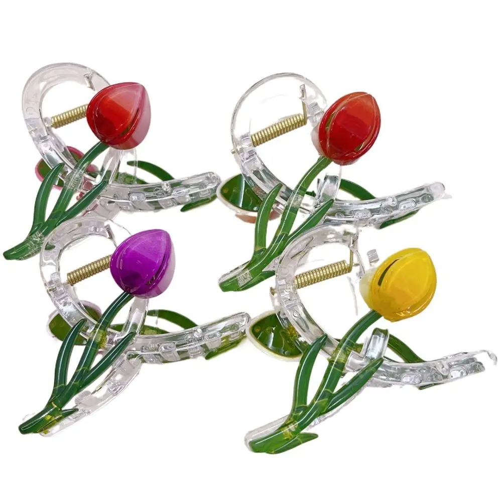 Elegant Tulip Flower Grasping Clip Lightweight Simple Design Hair Claw Non Slip Flower Hairgrips for Women Girls 
Elegant Tulip Flower Grasping Clip Lightweight Simple Design Hair Claw Non Slip Flower Hairgrips for Women Girls