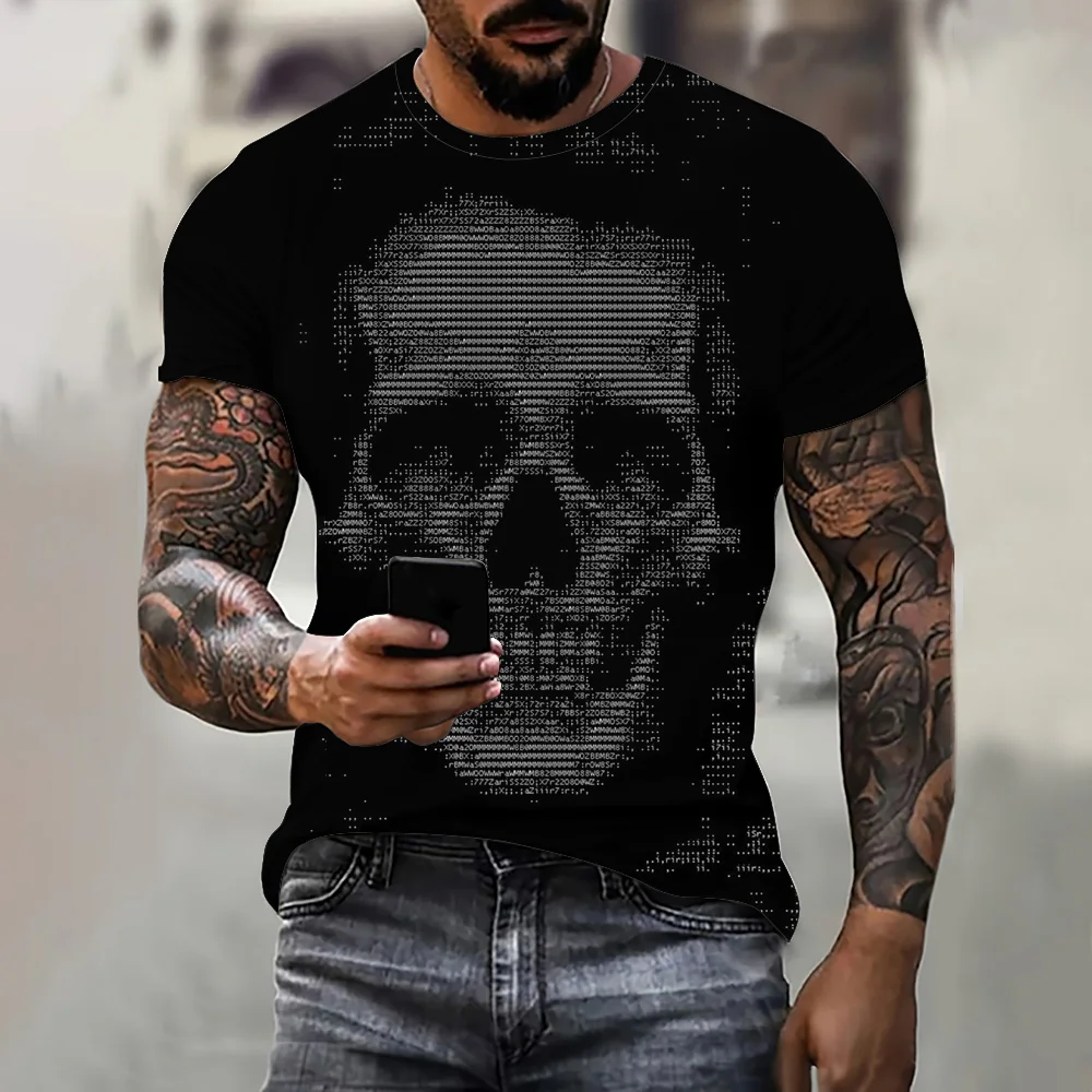 Summer Fashion Lightweight Loose Fit T-shirt Top Retro Skull Printed Short Sleeve Daily Sports Fitness Short Sleeve T-shirt Top
Summer Fashion Lightweight Loose Fit T-shirt Top Retro Skull Printed Short Sleeve Daily Sports Fitness Short Sleeve T-shirt Top