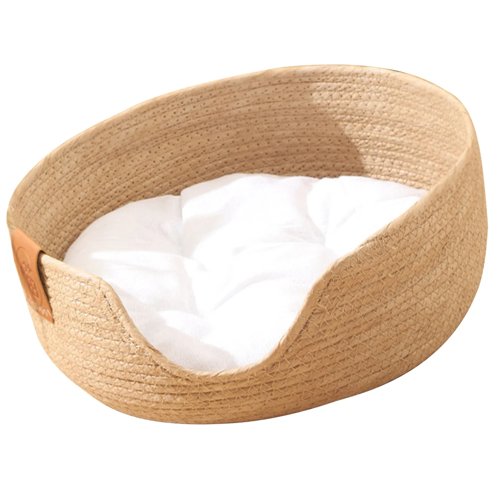 Summer Cat Bed Woven Pet House Cushion Type Basket Small Random Color Cool Breathable Comfortable Nest Cotton Mat Pet
Summer Cat Bed Woven Pet House Cushion Type Basket Small Random Color Cool Breathable Comfortable Nest Cotton Mat Pet