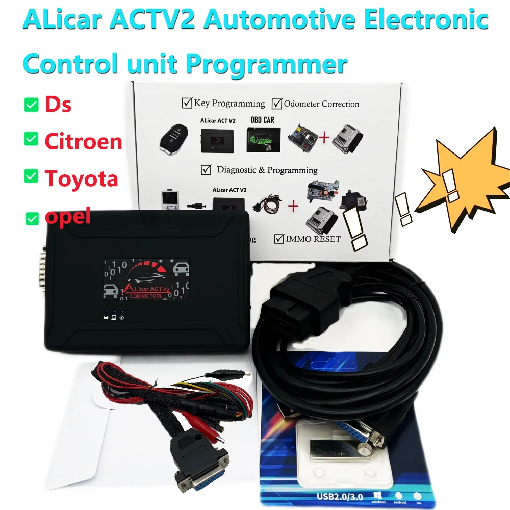 The ACT V2 coding tool is used for diagnosing Toyota, Peugeot Citroën, Fiat, Volkswagen and Peugeot automobiles.
The ACT V2 coding tool is used for diagnosing Toyota, Peugeot Citroën, Fiat, Volkswagen and Peugeot automobiles.