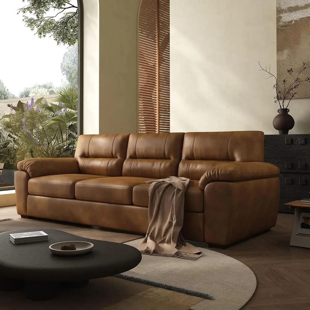 Vintage Brown 81 Leather 3-Seater Sofa for Living Room Comfort
Vintage Brown 81 Leather 3-Seater Sofa for Living Room Comfort