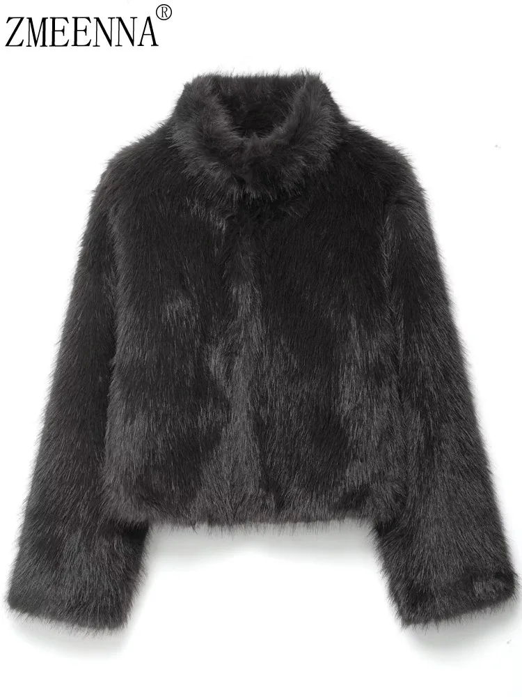 ZMEENNA Womens Short Faux Fur Jacket High Neck Funnel Collar Long Sleeve Warm Winter Outerwear Charcoal Gray ZM4353
ZMEENNA Womens Short Faux Fur Jacket High Neck Funnel Collar Long Sleeve Warm Winter Outerwear Charcoal Gray ZM4353