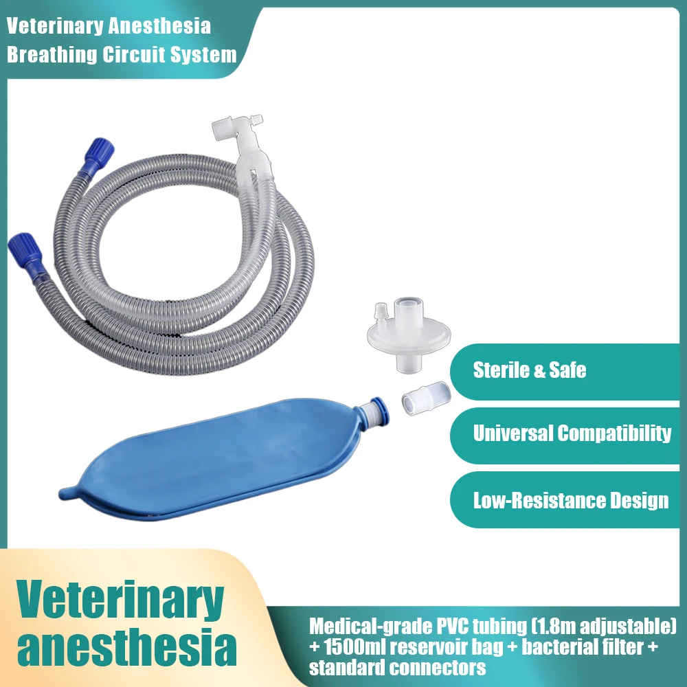 Vet Anesthesia Breathing Set (Bag+Filter+Connectors) | Disposable
Vet Anesthesia Breathing Set (Bag+Filter+Connectors) | Disposable