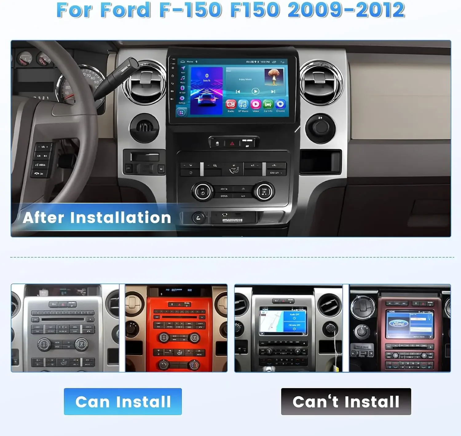 For Ford F-150 F150 2009-2012 For Wireless Carplay/Android Auto 9" Android 13 IPS Touch Screen Car Stereo//GPS /WiFi/SWC/28UI
For Ford F-150 F150 2009-2012 For Wireless Carplay/Android Auto 9" Android 13 IPS Touch Screen Car Stereo//GPS /WiFi/SWC/28UI